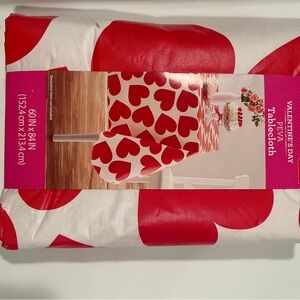 Celebrate It Valentines Day Red and White Heart Tablecloth